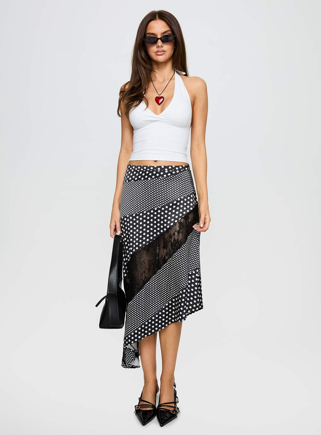 Women's Midnight Memories Asymmetrical Midi Skirt Black Multi 6