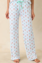Women's Mint to Be Mine Mint Green Multi Floral Pajama Pants | 95% Polyester & 5% Spandex 0