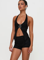 Women's Moderna Lace Shorts Black | Mid-rise lace shorts 1