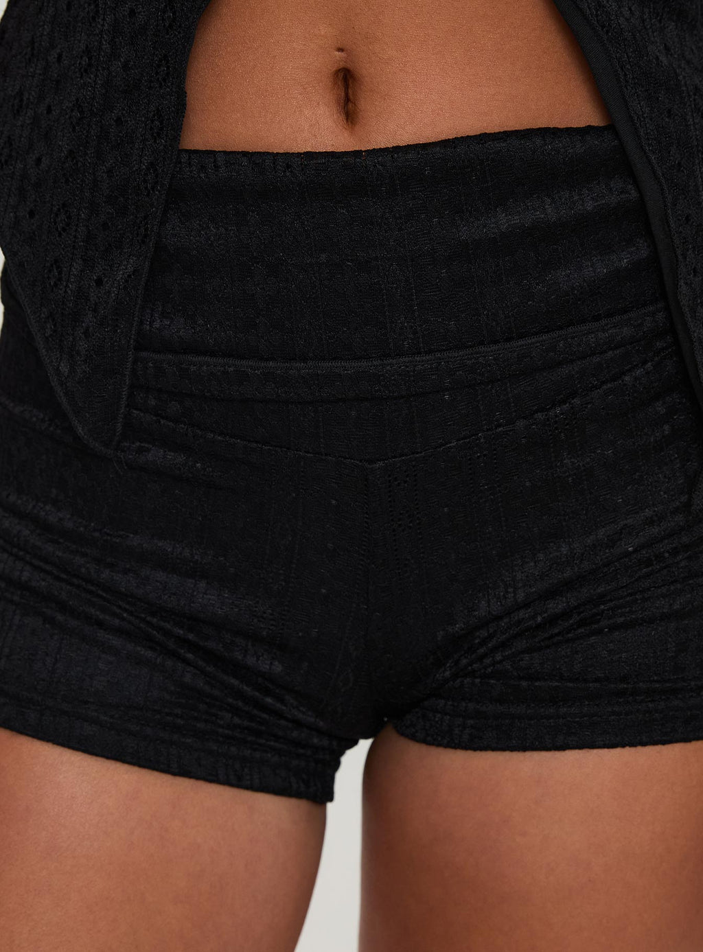 Women's Moderna Lace Shorts Black | Mid-rise lace shorts 6