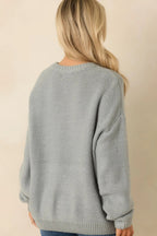 Women's Moments in Stillness Stone Blue Cable Knit Sweater | 80% Acrylic & 20% Nylon 7