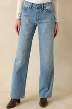 Women's More Than Ever Light Wash Relaxed Straight Leg Jeans | 100% Cotton 0