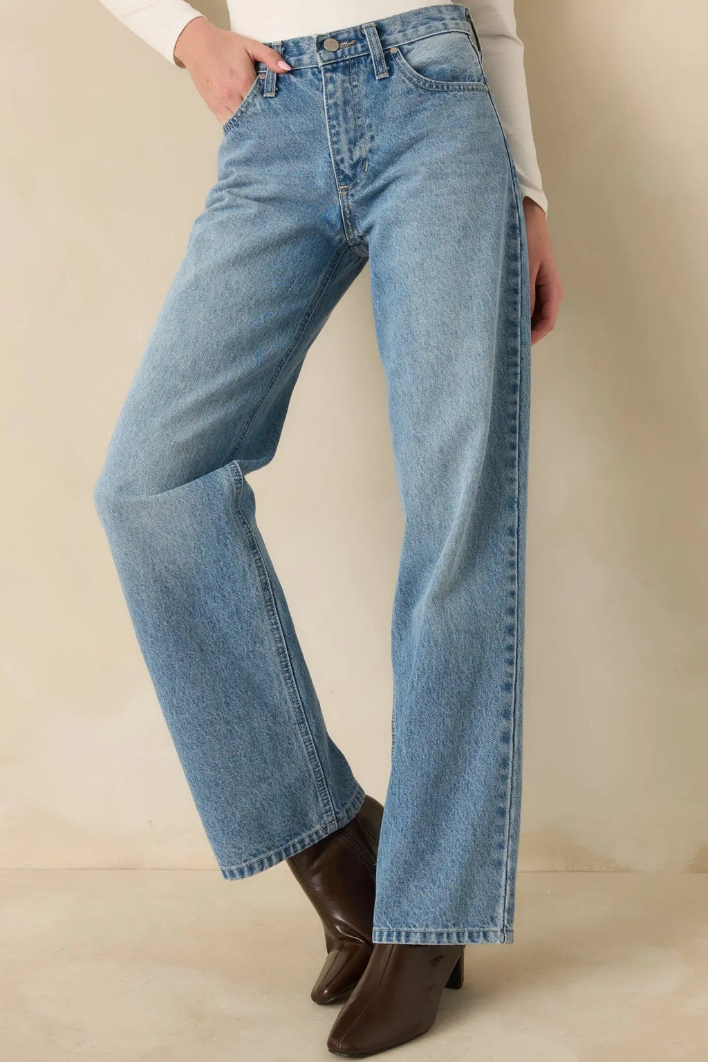 Women's More Than Ever Light Wash Relaxed Straight Leg Jeans | 100% Cotton 1