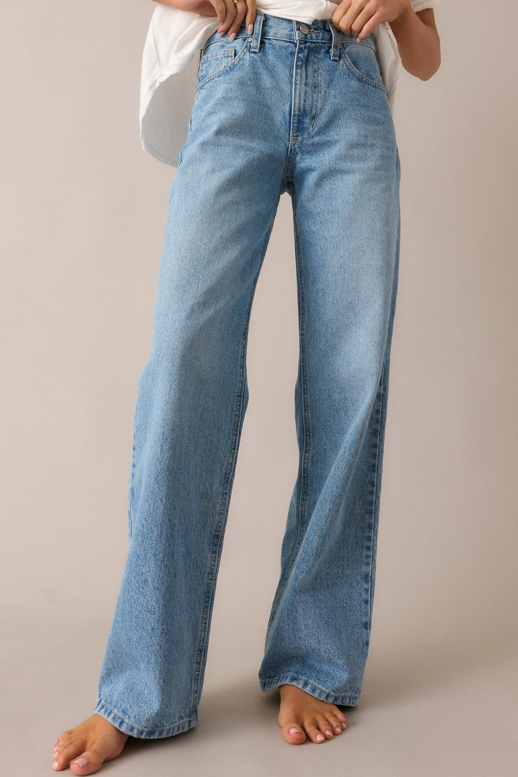 Women's More Than Ever Light Wash Relaxed Straight Leg Jeans | 100% Cotton 4