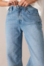 Women's More Than Ever Light Wash Relaxed Straight Leg Jeans | 100% Cotton 7