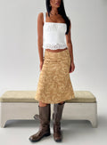 Women's Moses Midi Skirt Paisley | Low-rise midi skirt in paisley print with zip clos 0