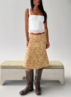 Women's Moses Midi Skirt Paisley | Low-rise midi skirt in paisley print with zip clos 0