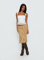 Women's Moses Midi Skirt Paisley | Low-rise midi skirt in paisley print with zip clos 2