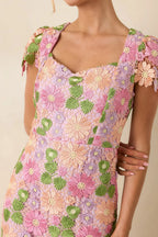 Women's My Debut Lavender Embroidered Floral Midi Dress | 100% Polyester 1