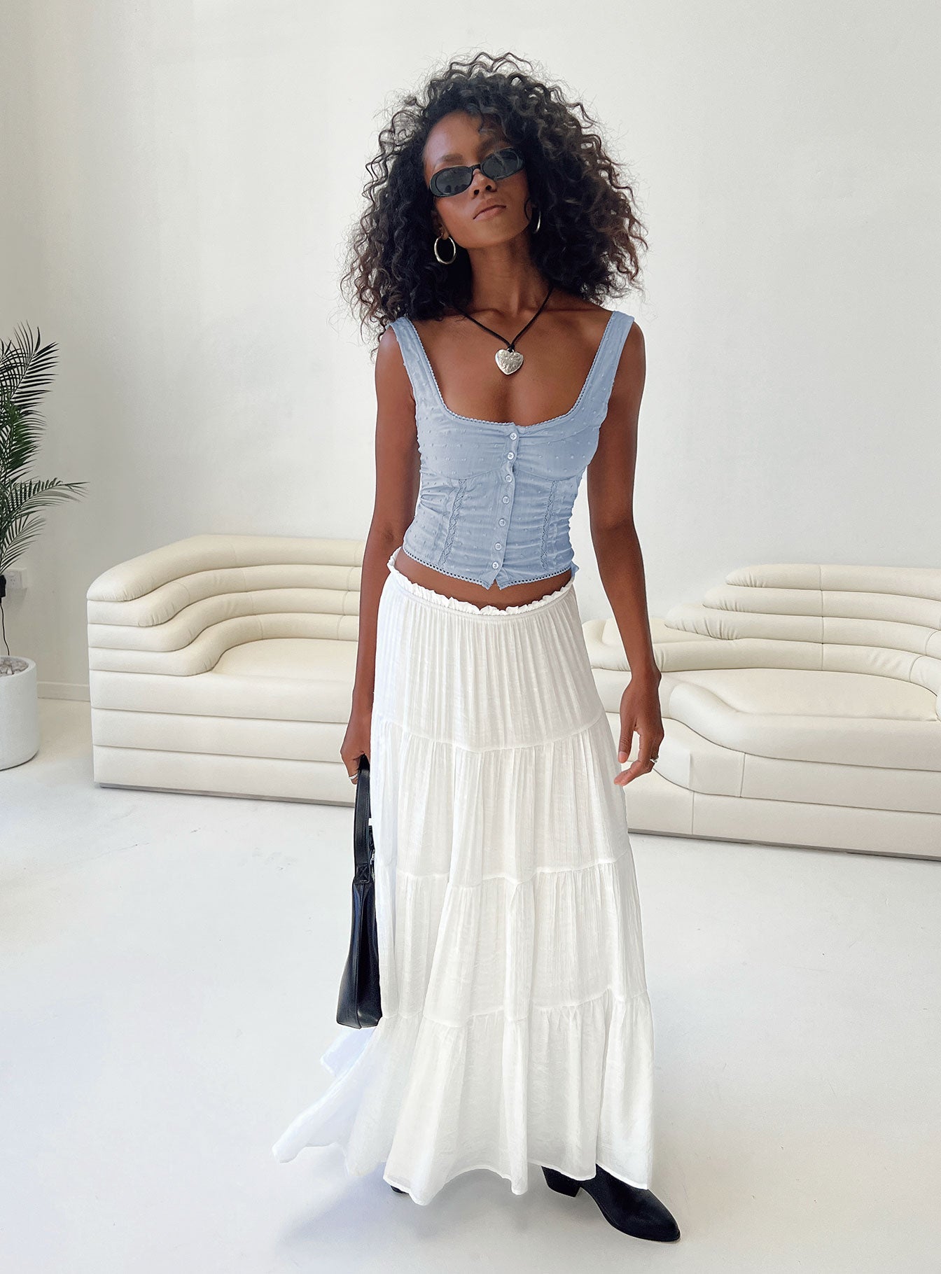 Women's Mya Maxi Skirt White 1