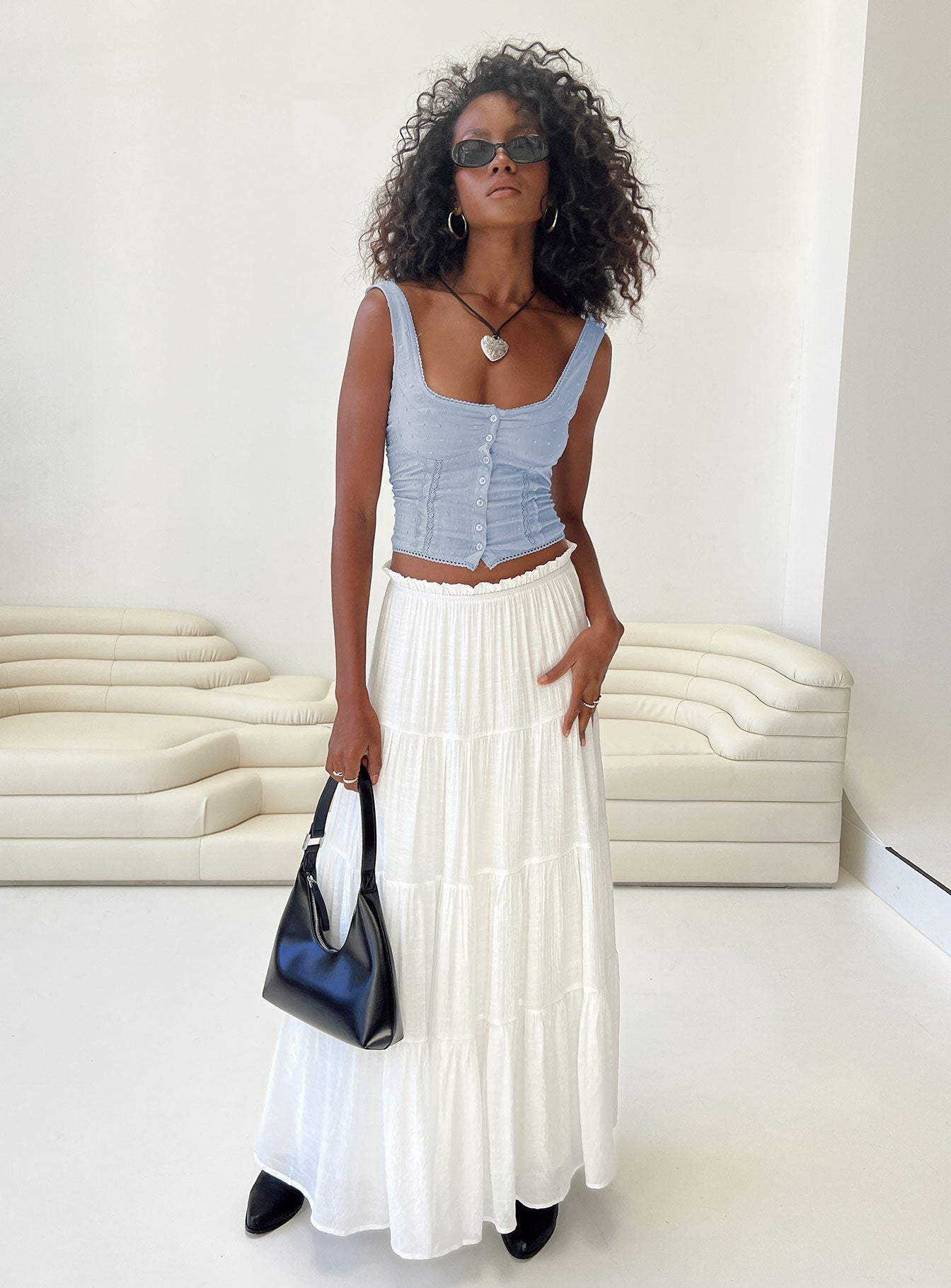 Women's Mya Maxi Skirt White 2