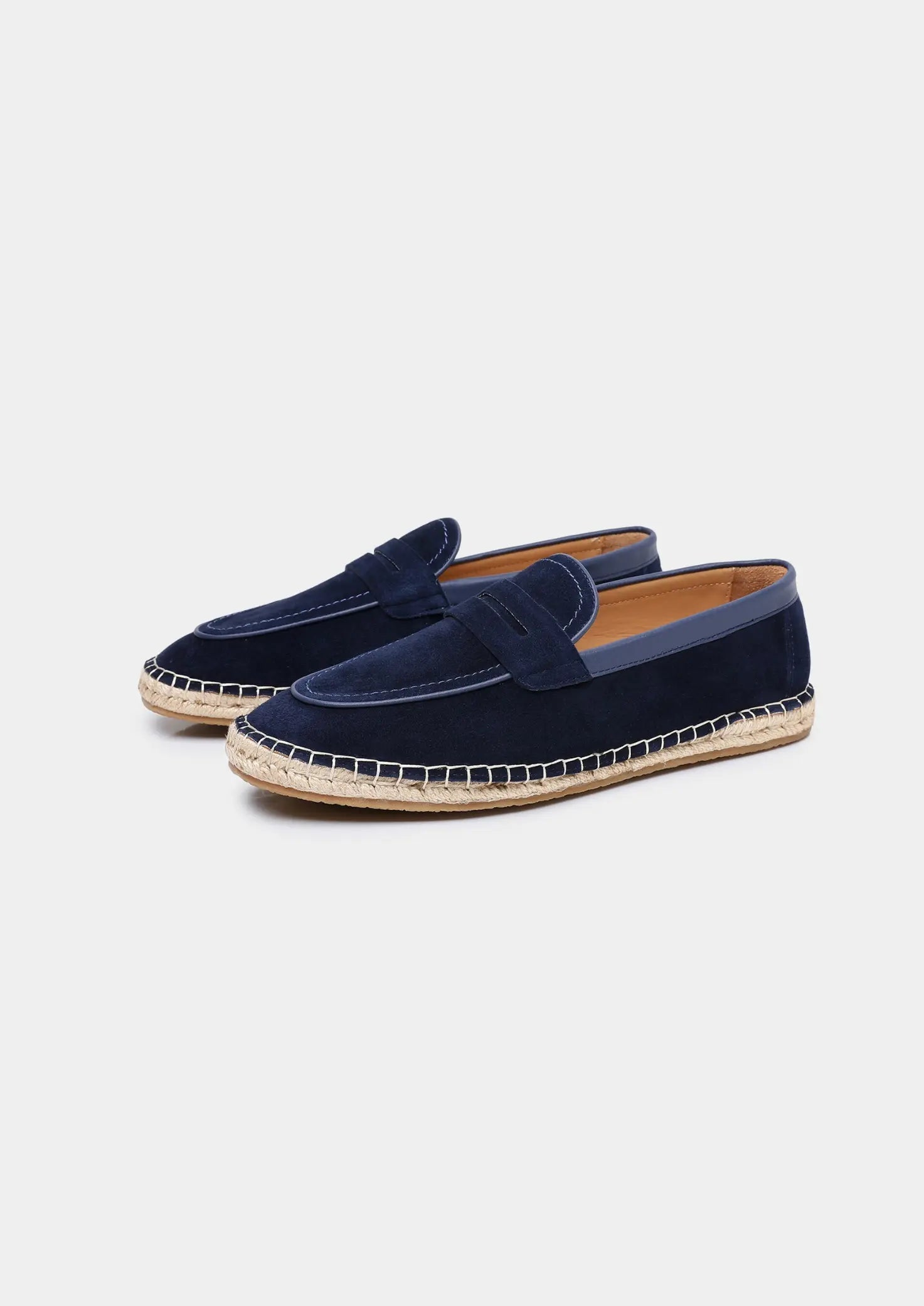Women's Navy Blue Suede Penny Seaside Espadrilles 0