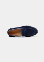 Women's Navy Blue Suede Penny Seaside Espadrilles 3