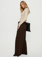 Women's Naylor Mid Rise Wide Leg Jeans Brown | Denim jeans with a mid-rise fit & wide-leg cut 3