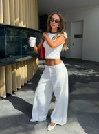 Women's Naylor Mid Rise Wide Leg Jeans Cream Tall | Princess Polly Tall 7