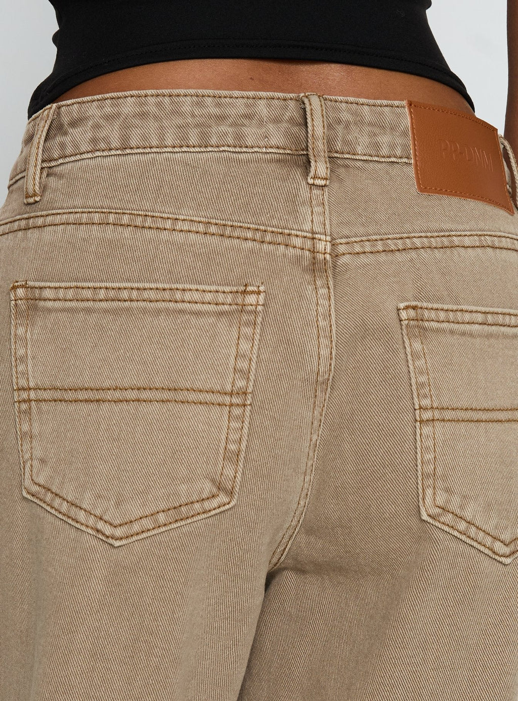 Women's Naylor Mid Rise Wide Leg Jeans Light Brown Wash | Denim jeans with a mid-rise fit & wide-leg cut 6