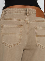Women's Naylor Mid Rise Wide Leg Jeans Light Brown Wash | Denim jeans with a mid-rise fit & wide-leg cut 6