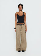 Women's Naylor Mid Rise Wide Leg Jeans Light Brown Wash | Denim jeans with a mid-rise fit & wide-leg cut 7