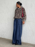 Women's Naylor Mid Rise Wide Leg Jeans Mid Blue Denim | Mid-rise wide-leg denim jeans 7