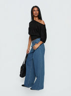 Women's Naylor Mid Rise Wide Leg Jeans Mid Blue Wash | Denim jeans with a mid-rise fit & wide-leg cut 3