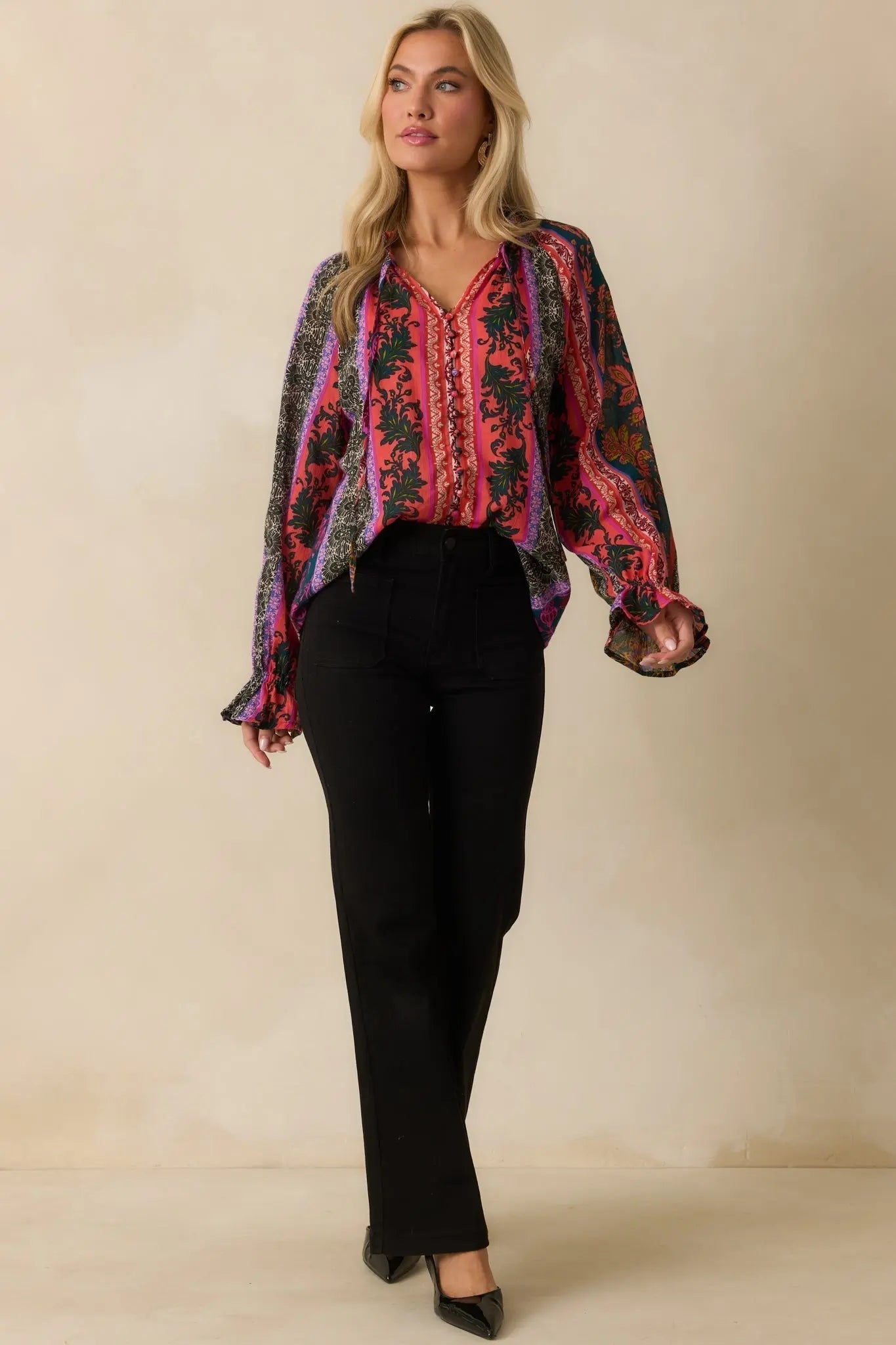 Women's Never Let You Down Black Cotton High Waisted Flare Jeans | 70% Cotton 5