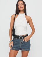 Women's Nickei Denim Mini Skirt Washed Blue Petite | Princess Polly Petite 1