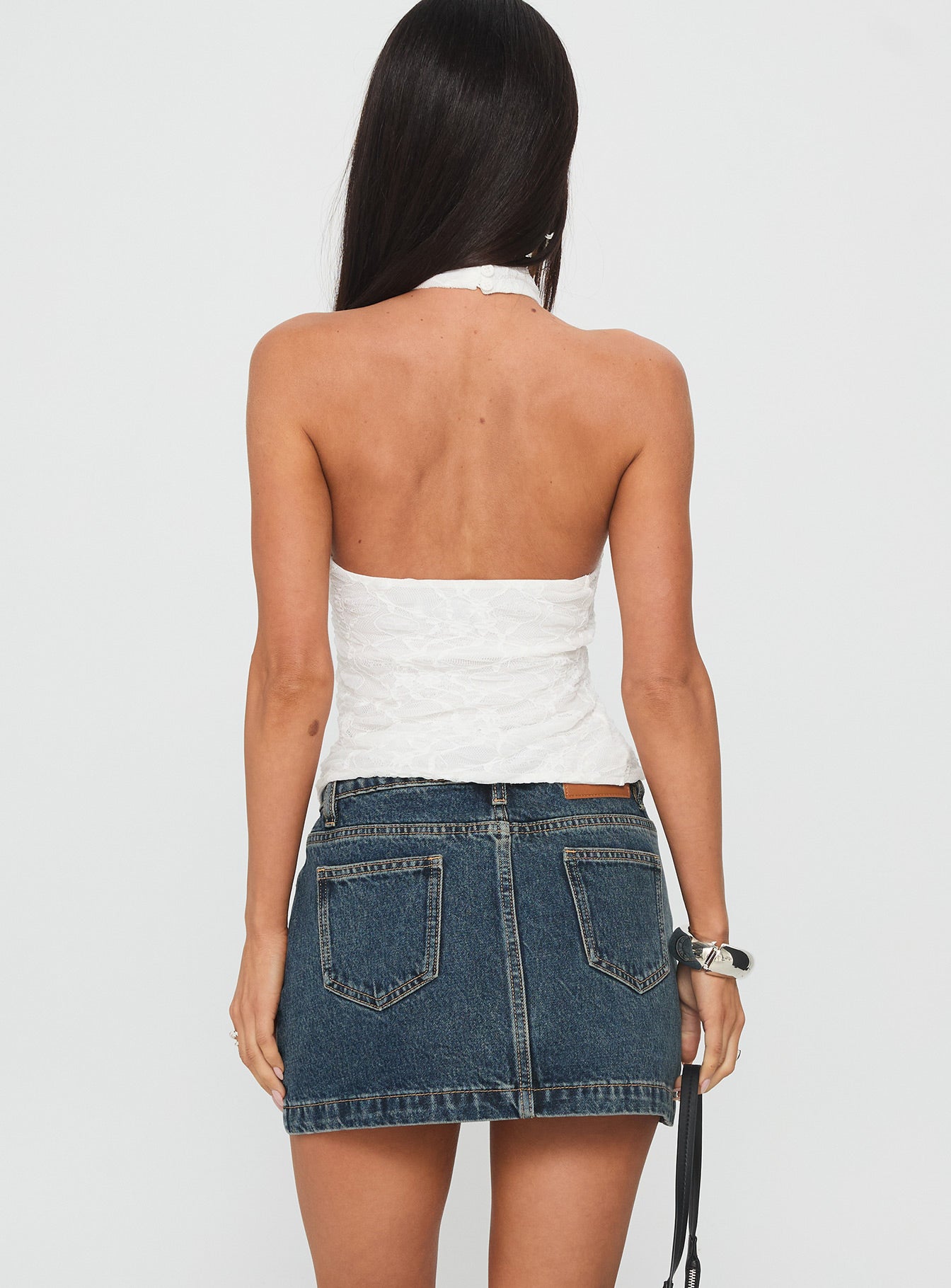 Women's Nickei Denim Mini Skirt Washed Blue Tall | Princess Polly Tall 4