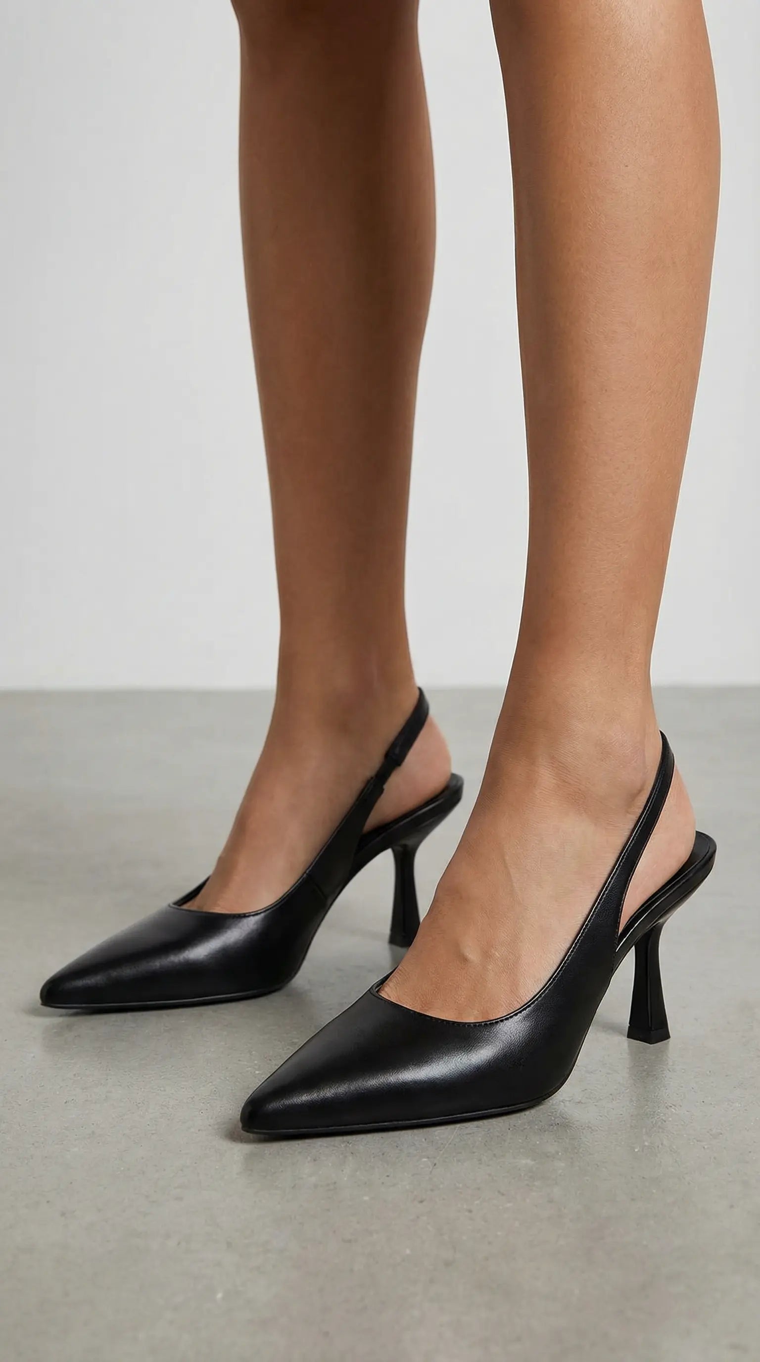 Women's Nicole Collection | Women's Black Heels with Adjustable Slingback Strap | Elegant Pointed Toe Design for All-Day 5