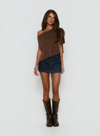 Women's Nicolina Low Rise Denim Mini Skirt Raw Denim | Raw denim mini skirt with a low-rise fit 1