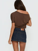 Women's Nicolina Low Rise Denim Mini Skirt Raw Denim | Raw denim mini skirt with a low-rise fit 3