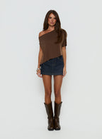 Women's Nicolina Low Rise Denim Mini Skirt Raw Denim | Raw denim mini skirt with a low-rise fit 5