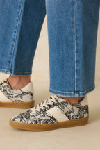 Women's No Rush At All Ivory Floral Print Sneakers | Sole measures 1" 1