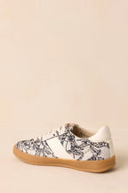Women's No Rush At All Ivory Floral Print Sneakers | Sole measures 1" 7