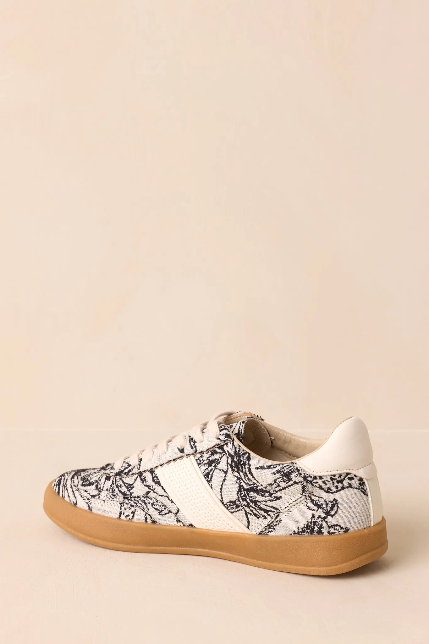 Women's No Rush At All Ivory Floral Print Sneakers | Sole measures 1" 7