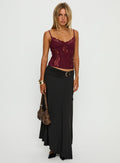 Women's Nola Hardware Slit Maxi Skirt Black | Maxi skirt with hardware & slit detail 0
