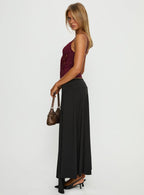 Women's Nola Hardware Slit Maxi Skirt Black | Maxi skirt with hardware & slit detail 2