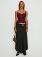 Women's Nola Hardware Slit Maxi Skirt Black | Maxi skirt with hardware & slit detail 5