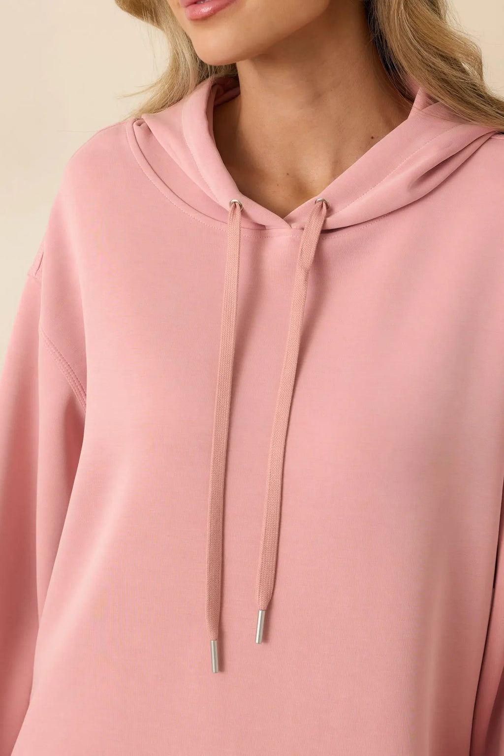 Women's Nothing Extra Powder Pink Hoodie Sweatshirt | 48% Polyester 2