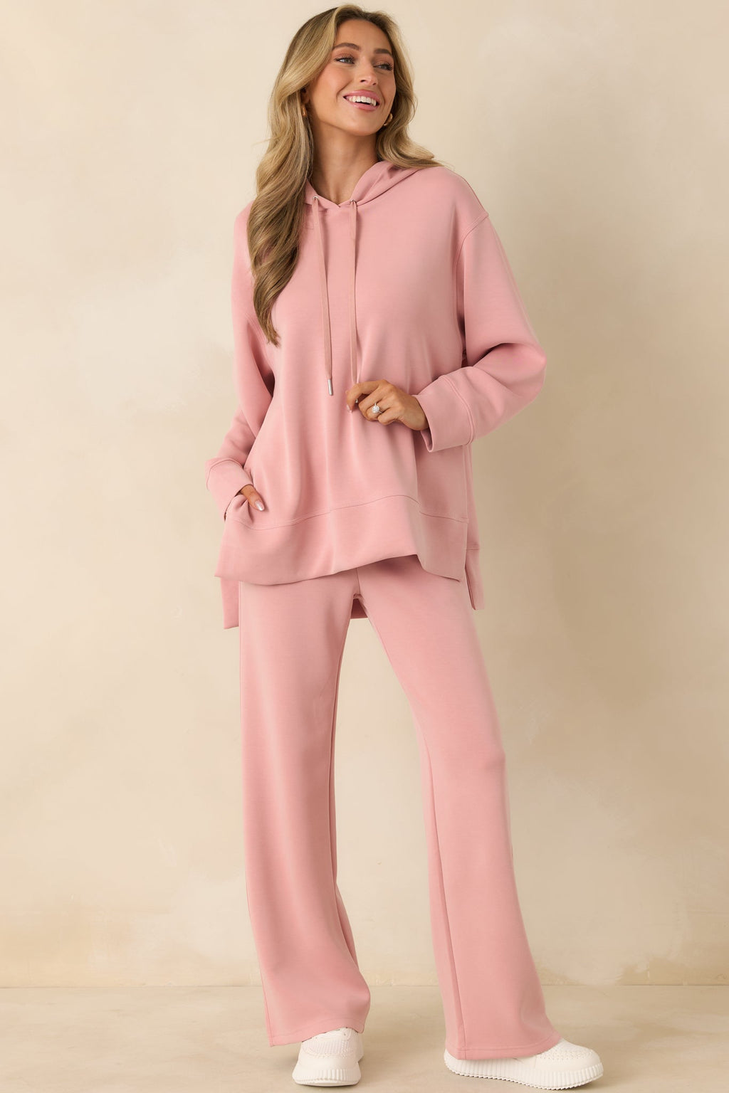 Women's Nothing Extra Powder Pink Wide Leg Sweatpants | 48% Modal 3