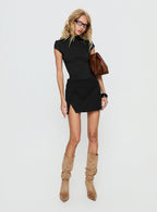 Women's Off Kilter Split Mini Skirt Black | Mini skirt with split detail & a mid-rise fit 1