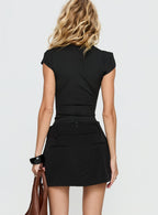 Women's Off Kilter Split Mini Skirt Black | Mini skirt with split detail & a mid-rise fit 3