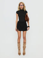 Women's Off Kilter Split Mini Skirt Black | Mini skirt with split detail & a mid-rise fit 5