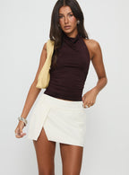 Women's Off Kilter Split Mini Skirt White 1