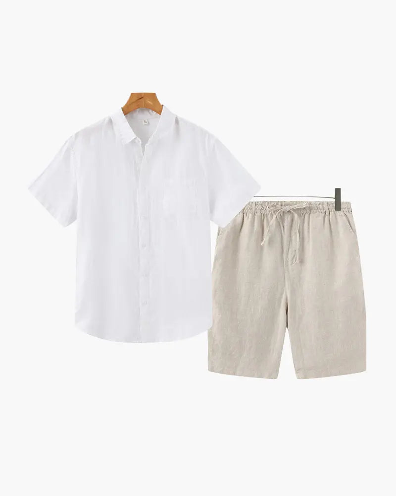 Women's Old Money Linen Combo (Shorts) 6