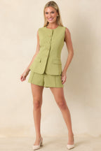 Women's On My A-Game Matcha Green Sleeveless Top | 100% Polyester 0