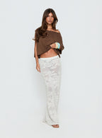 Women's Opresia Crochet Maxi Skirt White | Crochet maxi dress in low-rise 1