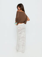 Women's Opresia Crochet Maxi Skirt White | Crochet maxi dress in low-rise 4
