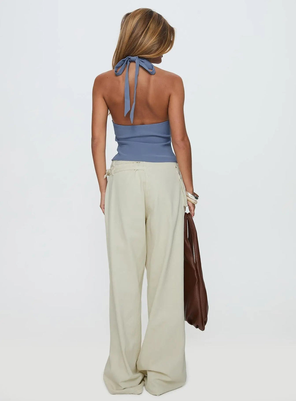 Women's Paltrow Mid Rise Wide Leg Cargo Jeans Cream Petite | Princess Polly Petite 4