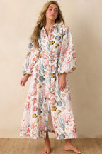 Women's Paradisa Anna Maria Multi Linen Coastal Print Maxi Dress | 55% Linen & 45% Cotton 1