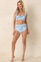 Women's Paradisa Ariel Oceana Blue Ruffled Bikini Top | 85% Polyester &15% Spandex 6